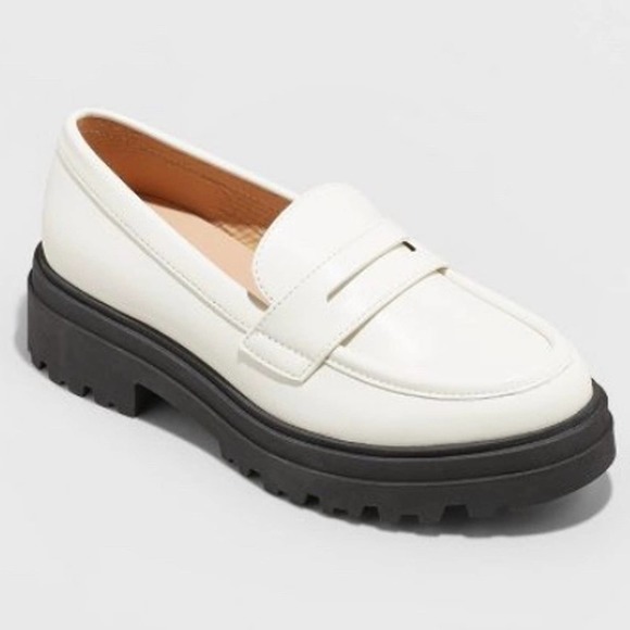 A New Day Paris Platform Cream Loafers Size 8 - 23 - Picture 1 of 9